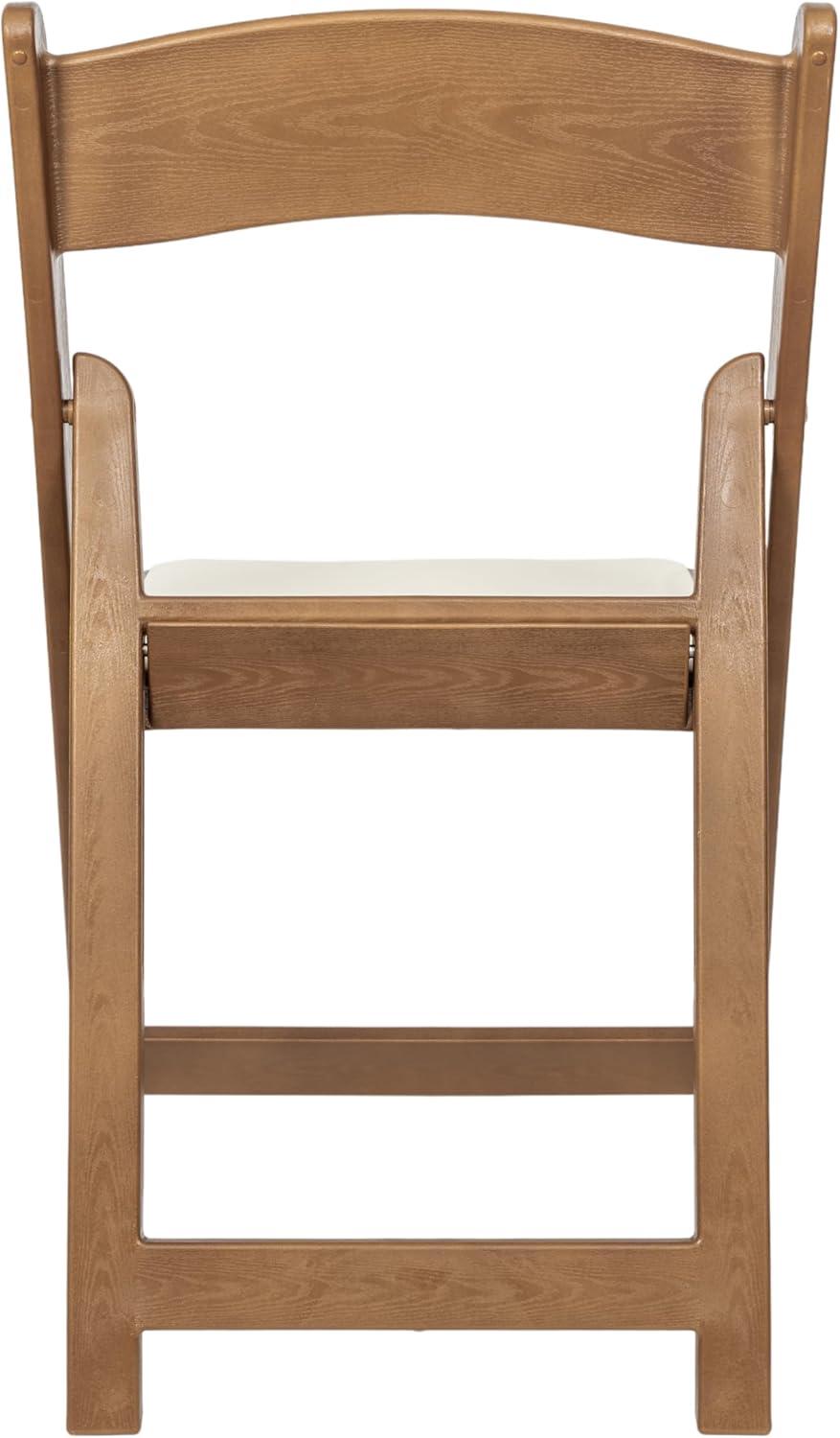 image:imageFlash Furniture Hercules Tucker Commercial White Resin Folding Chair Lightweight Vinyl Padded Removable Seat Indoor Outdoor Use Event amp Wedding Ready Set of 4Chestnut