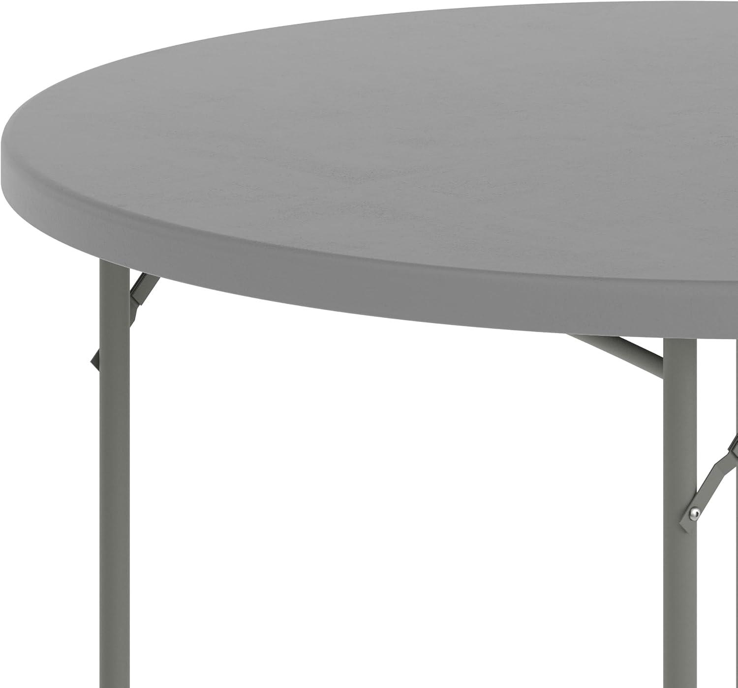image:imageFlash Furniture Kathryn 4 Round Plastic Folding Event Table for Parties and Trade Shows Portable IndoorOutdoor Event Banquet Table Granite Dark GrayGrey