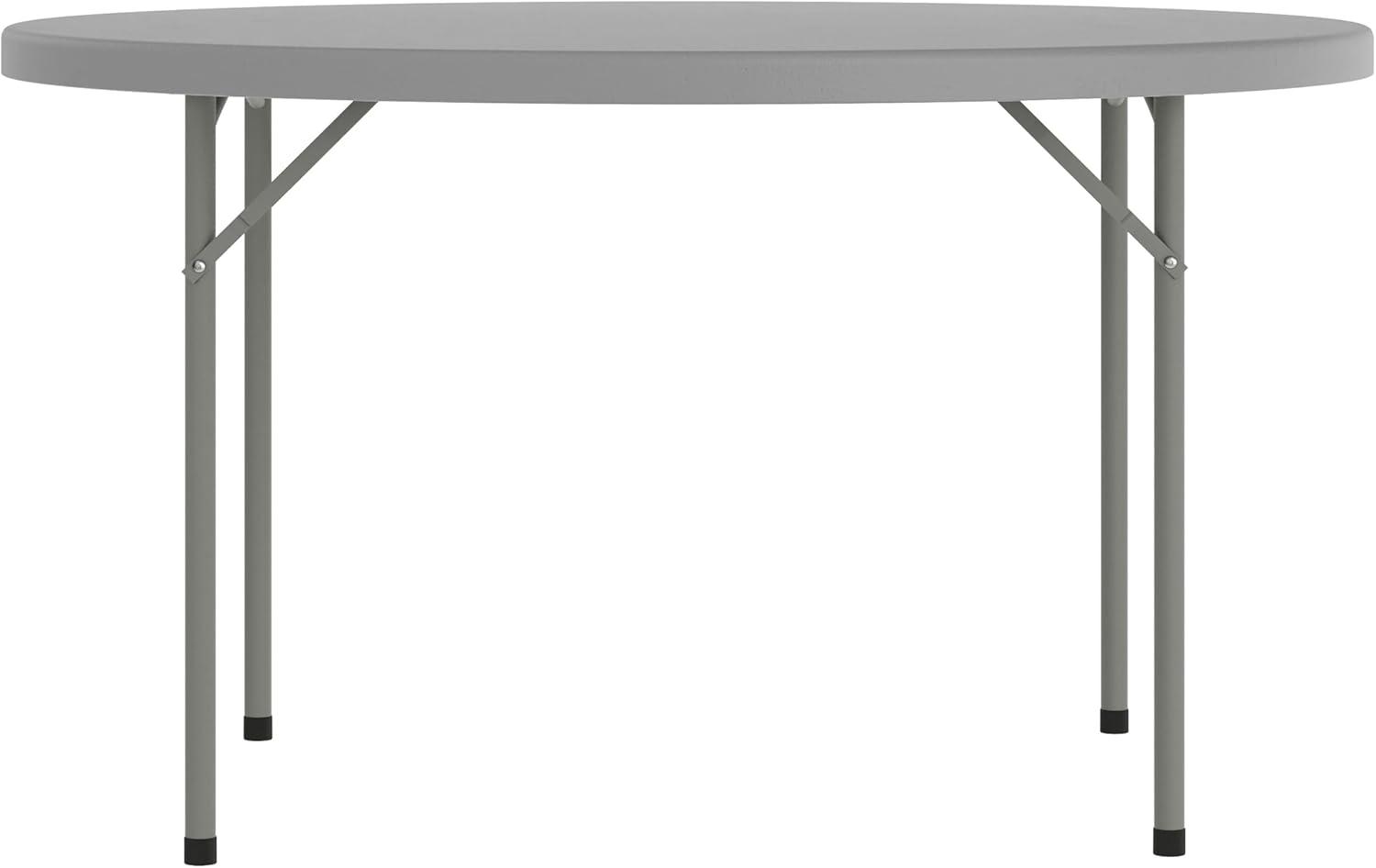 image:imageFlash Furniture Kathryn 4 Round Plastic Folding Event Table for Parties and Trade Shows Portable IndoorOutdoor Event Banquet Table Granite Dark GrayGrey