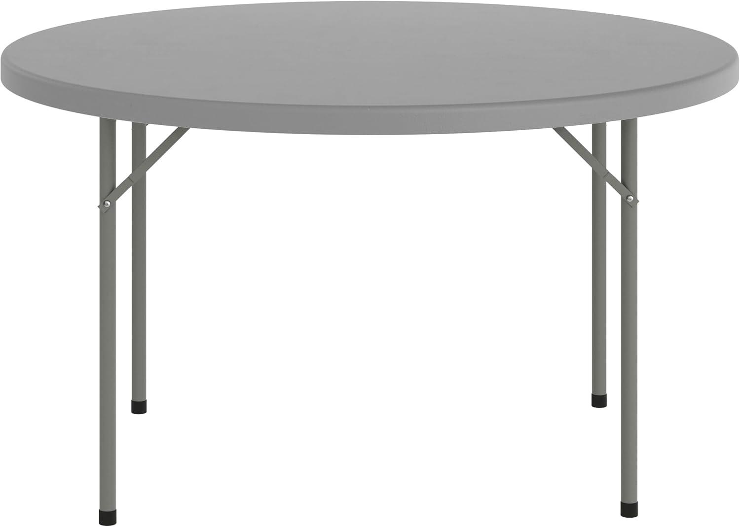 image:imageFlash Furniture Kathryn 4 Round Plastic Folding Event Table for Parties and Trade Shows Portable IndoorOutdoor Event Banquet Table Granite Dark GrayGrey
