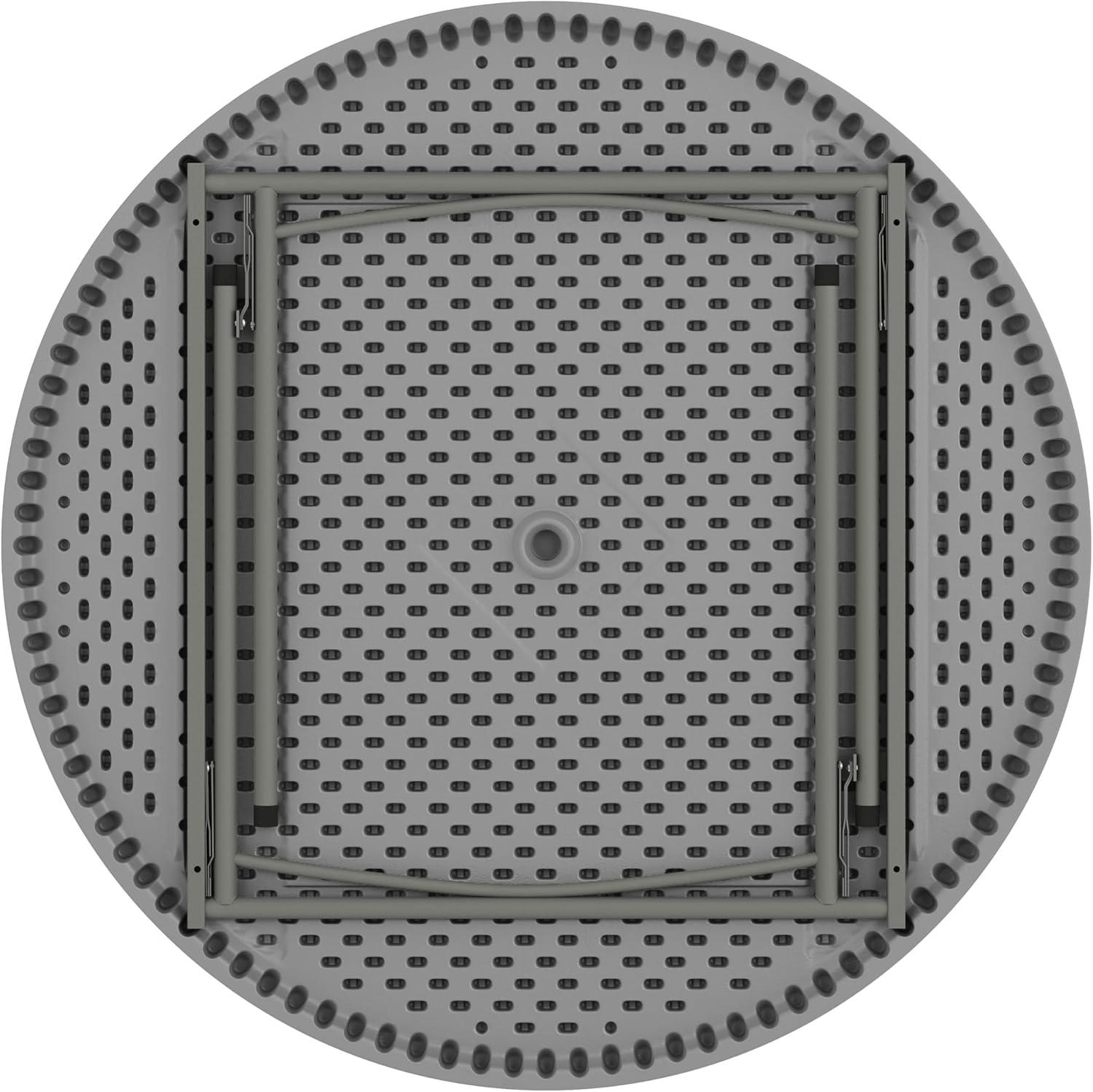 image:imageFlash Furniture Kathryn 4 Round Plastic Folding Event Table for Parties and Trade Shows Portable IndoorOutdoor Event Banquet Table Granite Dark GrayGrey