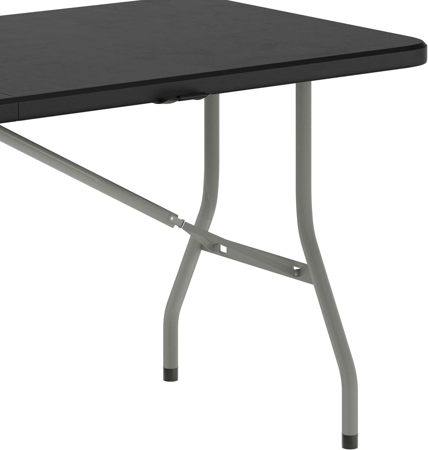 image:imageFlash Furniture Kathryn Commercial Grade 6Foot BiFold Granite Black Plastic Folding TableBlack