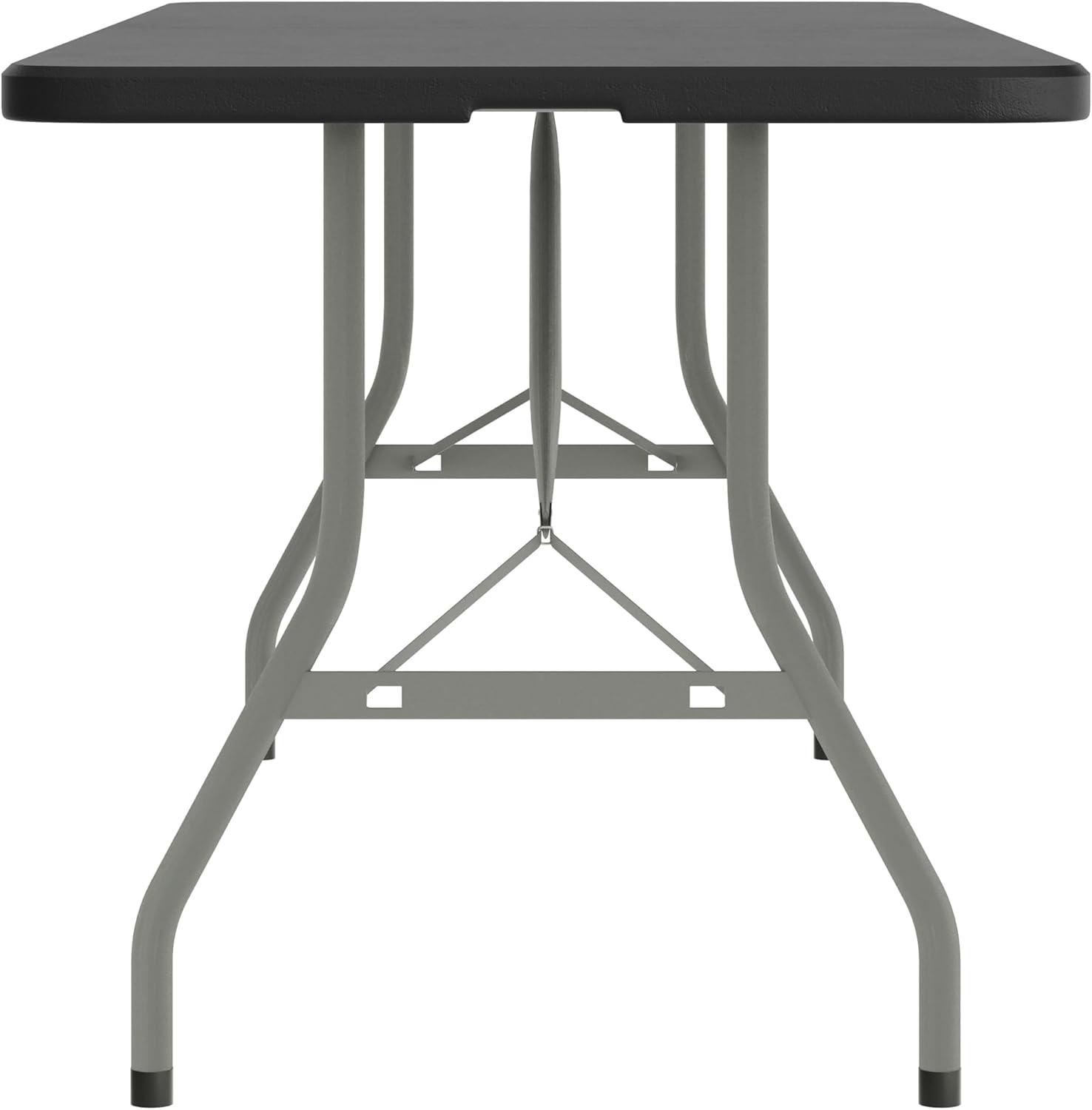 image:imageFlash Furniture Kathryn Commercial Grade 6Foot BiFold Granite Black Plastic Folding TableBlack