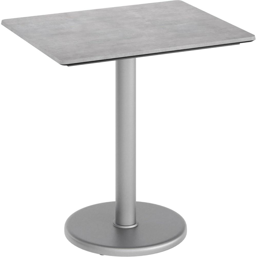 image:imageFlash Furniture Acadia 30x24 Round Indoor Outdoor Gray Faux Concrete Tabletop with 18 Round Silver Base Scratch Heat amp UV Resistant Seamless TopGuard Top and EdgeGray Faux ConcreteSilver Base