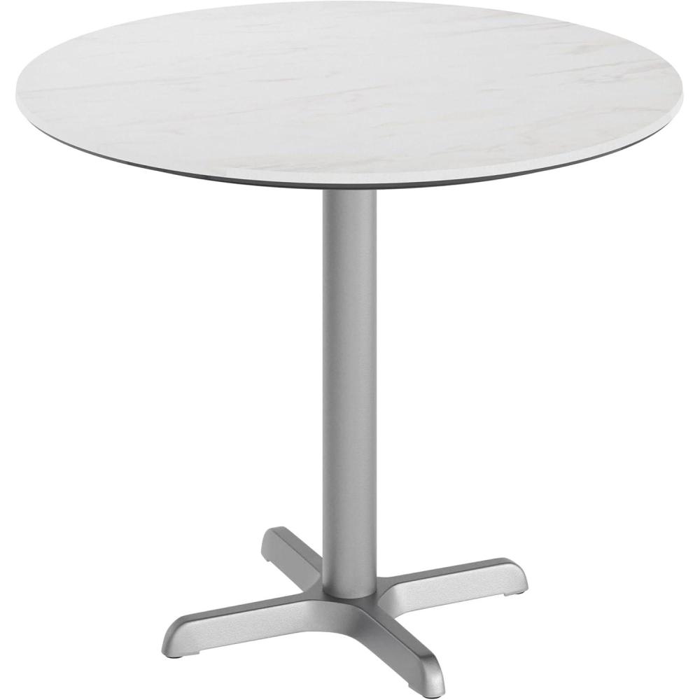 image:imageFlash Furniture Acadia 3125 Round Indoor Outdoor Gray Faux Concrete Tabletop 22 x 22 Silver X Base Scratch Heat amp UV Resistant Seamless TopGuard Top and EdgeWhite Faux MarbleSilver Base