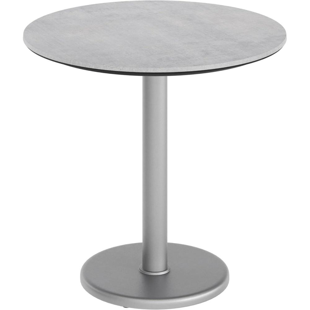 image:imageFlash Furniture Acadia 3125 Round Indoor Outdoor White Faux Marble Tabletop with 18 Round Silver Base Scratch Heat amp UV Resistant Seamless TopGuard Top and EdgeGray Faux ConcreteSilver Base
