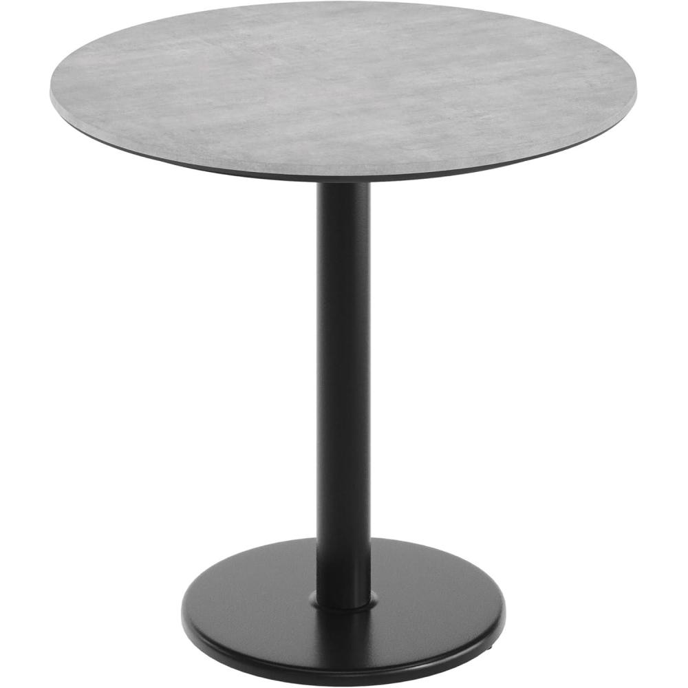 image:imageFlash Furniture Acadia 3125 Round Indoor White Faux Marble Tabletop with 18 Round Black Table Height Base Seamless TopGuard HPL Top and EdgeGray Faux ConcreteBlack Base