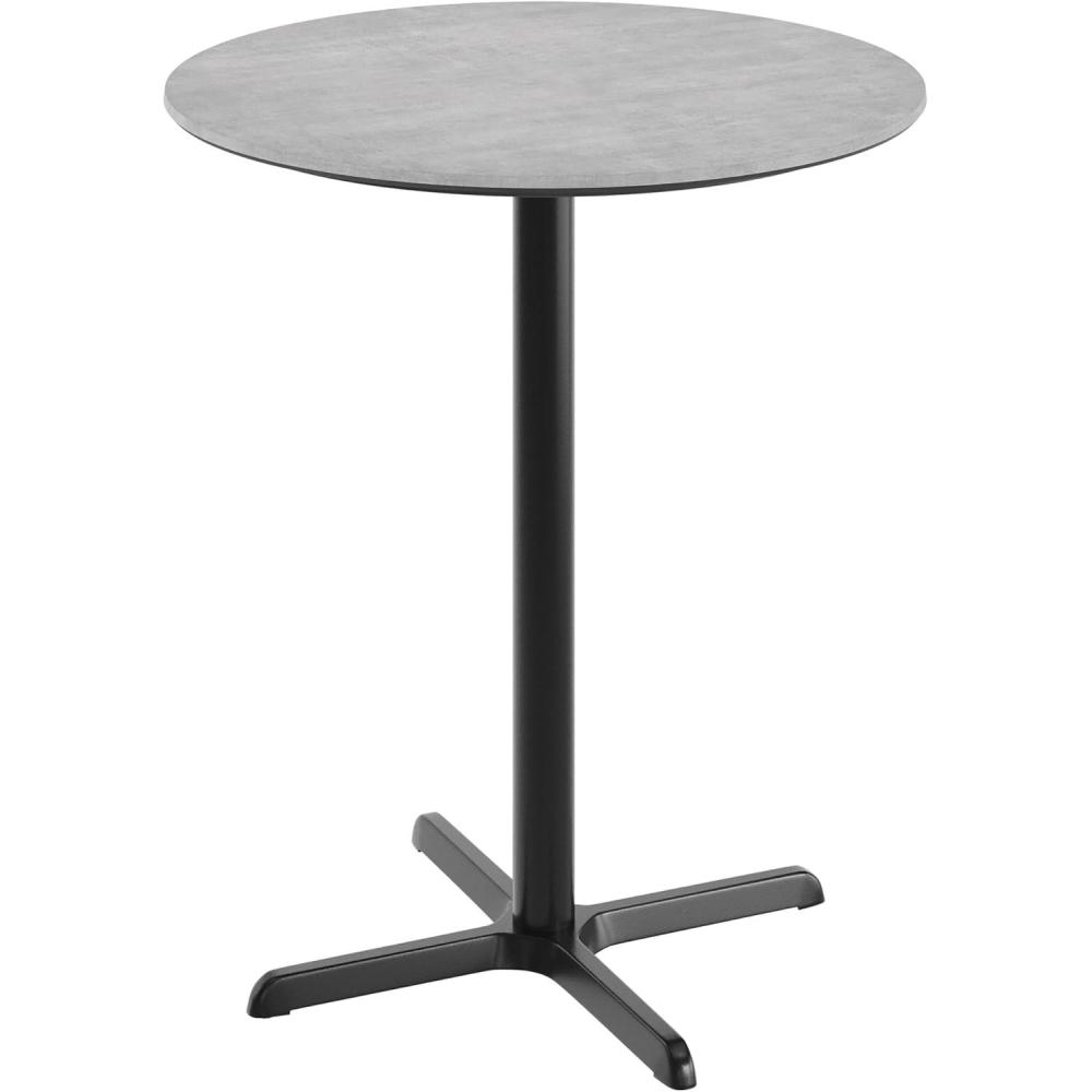 image:imageFlash Furniture Acadia 36 Round Indoor White Faux Marble Tabletop with 30 x 30 Black Bar Height X Base Seamless TopGuard HPL Top and EdgeGray Faux ConcreteBlack Base