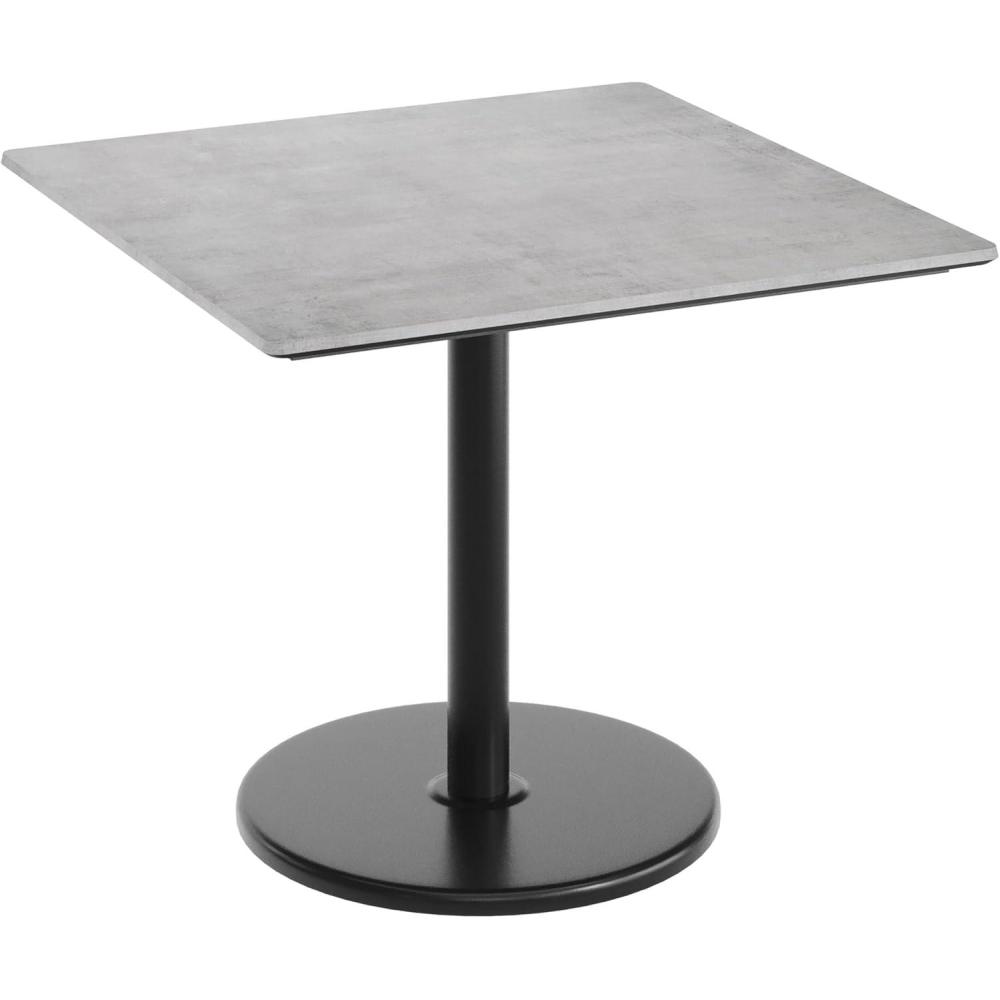 image:imageFlash Furniture Acadia 36 Square Indoor Dark Brown Tabletop with 24 Round Black Table Height Base Seamless TopGuard HPL Top and EdgeGray Faux ConcreteBlack Base