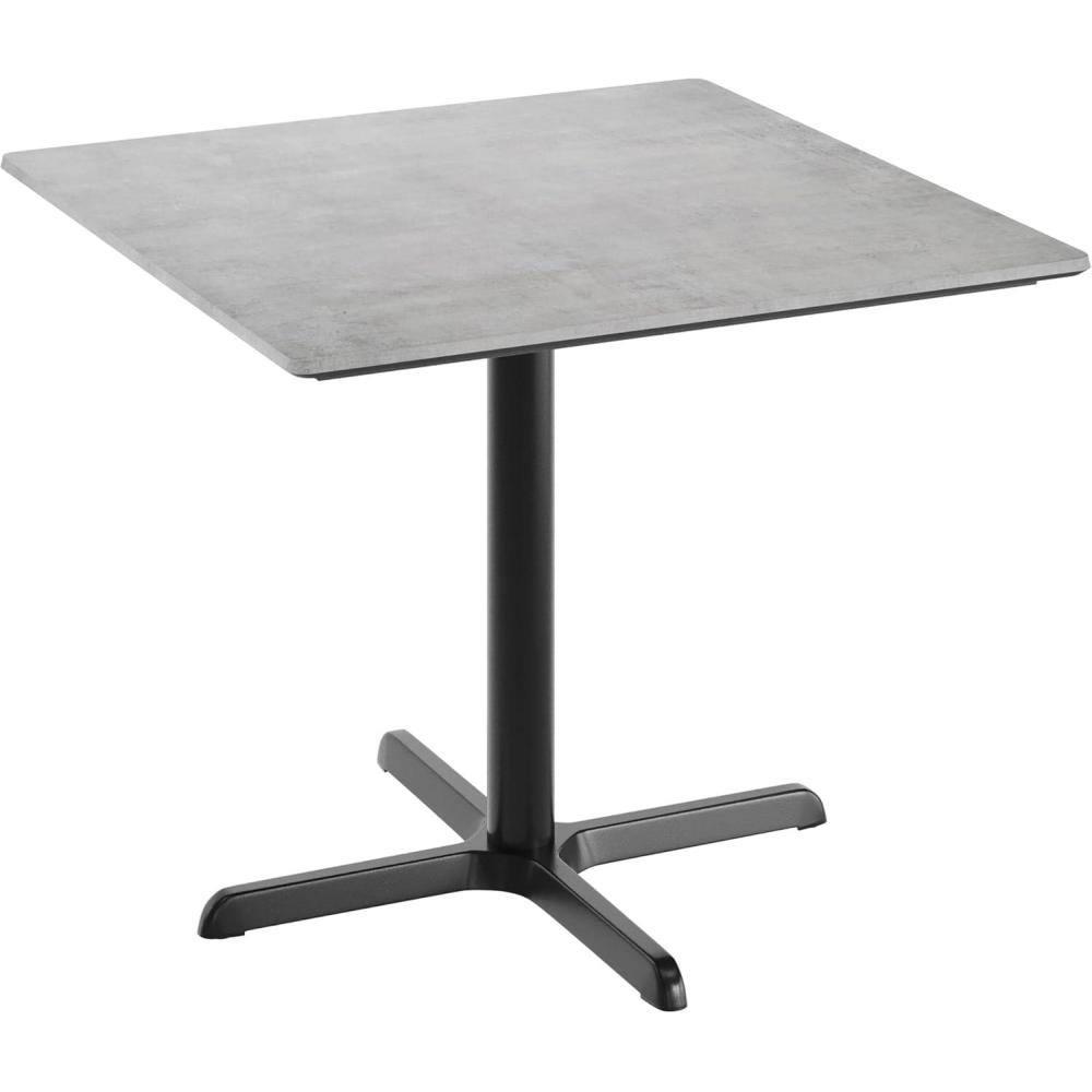 image:imageFlash Furniture Acadia 36 Square Indoor Outdoor Dark Brown Tabletop with 30 x 30 Silver X Base Scratch Heat amp UV Resistant Seamless TopGuard HPL Top and EdgeGray Faux ConcreteBlack Base