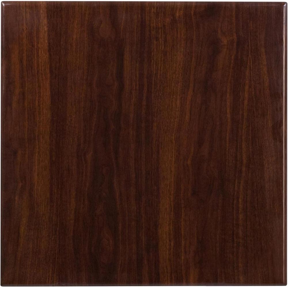 image:imageFlash Furniture Glenbrook 24 Square HighGloss Walnut Resin Table Top with 2 Thick DropLip