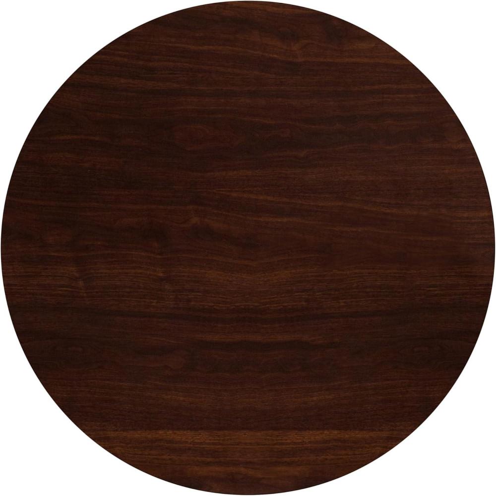 image:imageFlash Furniture Glenbrook 48 Round HighGloss Walnut Resin Table Top with 2 Thick DropLipWalnut