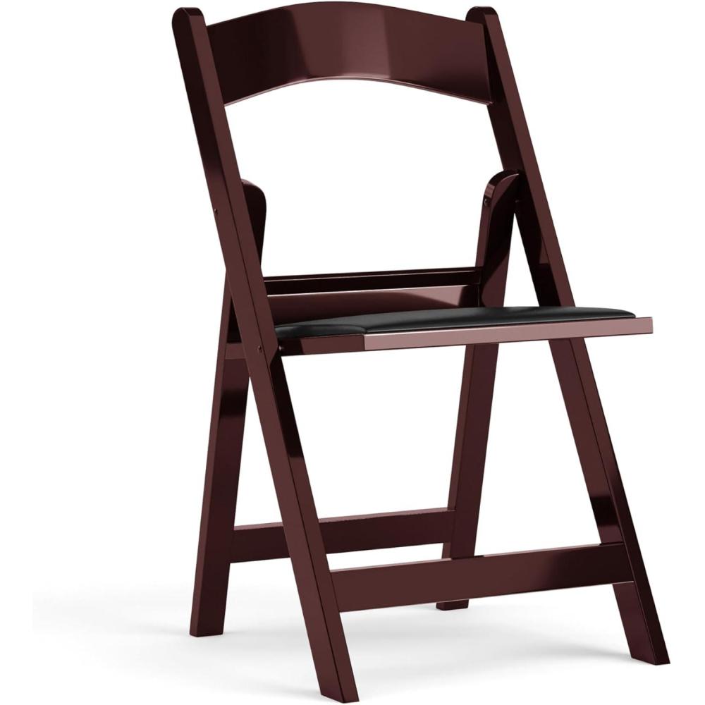 image:imageFlash Furniture Hercules Tucker Commercial White Resin Folding Chair Lightweight Vinyl Padded Removable Seat Indoor Outdoor Use Event amp Wedding Ready Set of 4Red Mahogany