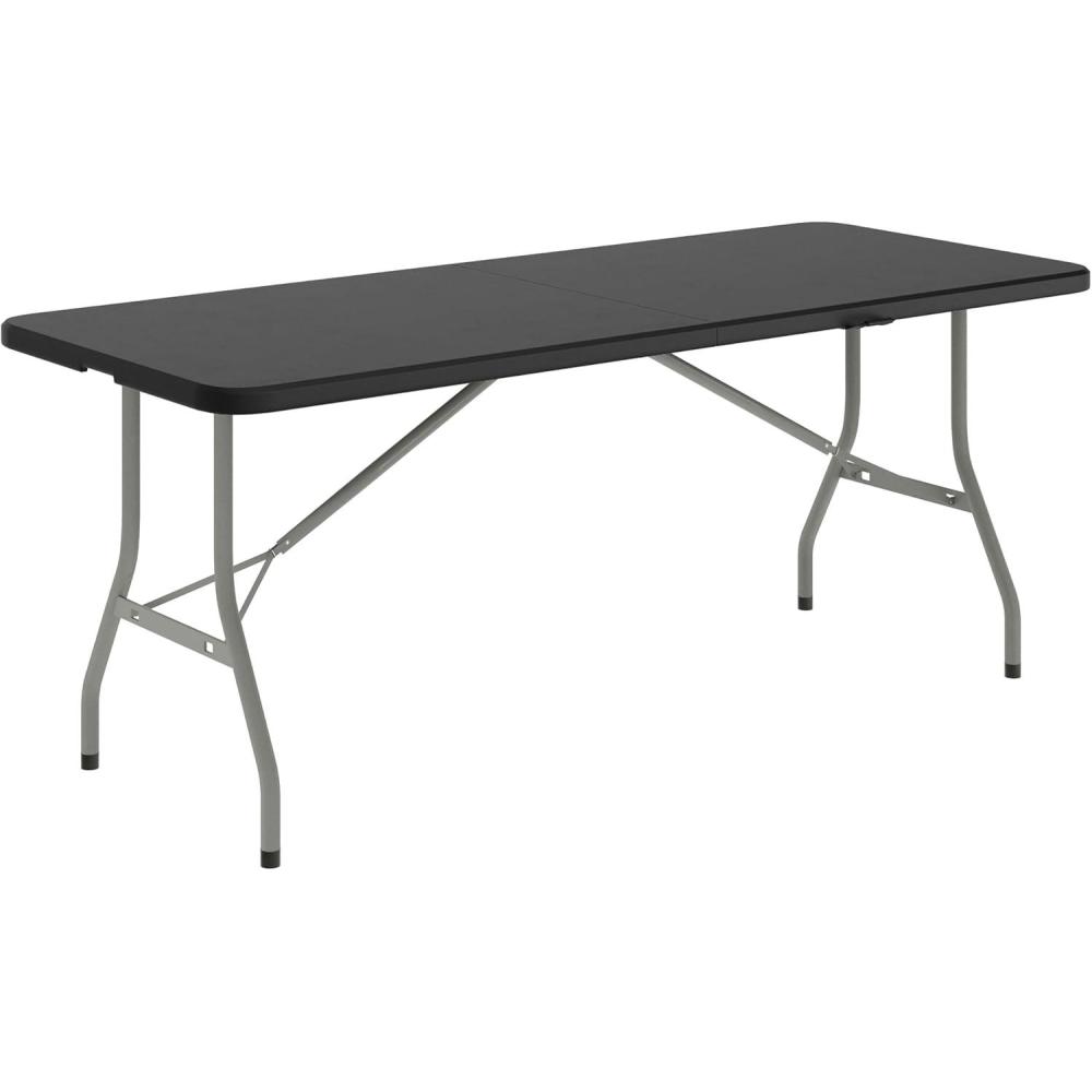 image:imageFlash Furniture Kathryn Commercial Grade 6Foot BiFold Granite Black Plastic Folding TableBlack