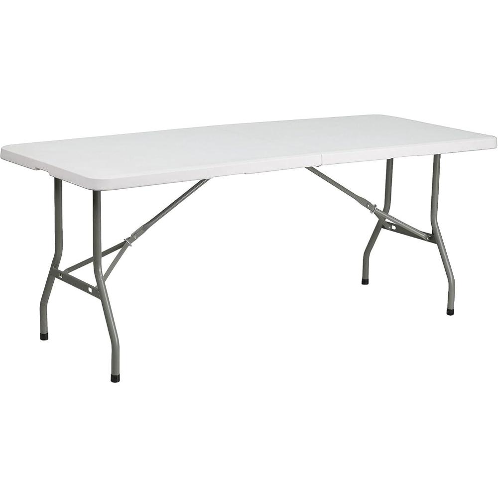 image:imageFlash Furniture Kathryn Commercial Grade 6Foot BiFold Granite Black Plastic Folding TableGranite White