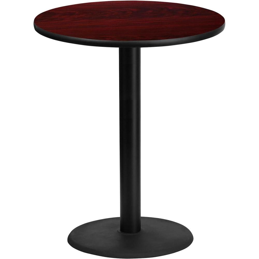 image:imageFlash Furniture Stiles 36 Round Natural Laminate Table Top with 24 Round Bar Height Table BaseMahogany