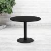 Flash Furniture 42” Round Black Laminate Table Top with 24” Round Table Height Base(Black)