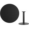 Flash Furniture 42” Round Black Laminate Table Top with 24” Round Table Height Base(Mahogany)