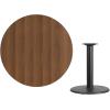 Flash Furniture 42” Round Black Laminate Table Top with 24” Round Table Height Base(Mahogany)