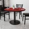 Flash Furniture 42” Round Black Laminate Table Top with 24” Round Table Height Base(Mahogany)