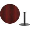 Flash Furniture 42” Round Black Laminate Table Top with 24” Round Table Height Base(Mahogany)