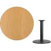 Flash Furniture 42” Round Black Laminate Table Top with 24” Round Table Height Base(Natural)