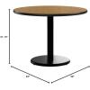 Flash Furniture 42” Round Black Laminate Table Top with 24” Round Table Height Base(Natural)