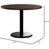 Flash Furniture 42” Round Black Laminate Table Top with 24” Round Table Height Base(Walnut)