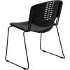 Flash Furniture 5 Pack HERCULES Series 400 lb. Capacity Black Plastic Stack Chair with Black Frame(Set of 1)