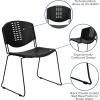 Flash Furniture 5 Pack HERCULES Series 400 lb. Capacity Black Plastic Stack Chair with Black Frame(Set of 1)