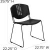 Flash Furniture 5 Pack HERCULES Series 400 lb. Capacity Black Plastic Stack Chair with Black Frame(Set of 5)