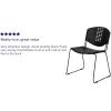 Flash Furniture 5 Pack HERCULES Series 400 lb. Capacity Black Plastic Stack Chair with Black Frame(Set of 5)