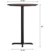 Flash Furniture Acadia 24″ Round Indoor White Faux Marble Tabletop with 22″ x 22″ Black Bar Height X Base, Seamless TopGuard HPL Top and Edge(Dark Brown/Black Base)