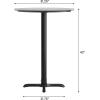Flash Furniture Acadia 24″ Round Indoor White Faux Marble Tabletop with 22″ x 22″ Black Bar Height X Base, Seamless TopGuard HPL Top and Edge(Gray Faux Concrete/Black Base)