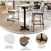 Flash Furniture Acadia 24″ Round Indoor White Faux Marble Tabletop with 22″ x 22″ Black Bar Height X Base, Seamless TopGuard HPL Top and Edge(White Faux Marble/Black Base)