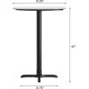 Flash Furniture Acadia 24″ Round Indoor White Faux Marble Tabletop with 22″ x 22″ Black Bar Height X Base, Seamless TopGuard HPL Top and Edge(White Faux Marble/Black Base)