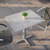 Flash Furniture Acadia 24″ x 30″ Dark Brown Tabletop, TopGuard HPL Seamless Edge, Scratch & Stain Resistant, All-Weather Durability, Commercial Grade(Gray Faux Concrete)