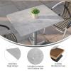 Flash Furniture Acadia 24″ x 30″ Dark Brown Tabletop, TopGuard HPL Seamless Edge, Scratch & Stain Resistant, All-Weather Durability, Commercial Grade(Gray Faux Concrete)