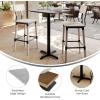 Flash Furniture Acadia 30″ x 24″ Indoor Dark Brown Tabletop with 22″ x 22″ Black Bar Height X Base, Seamless TopGuard HPL Top and Edge(Gray Faux Concrete/Black Base)