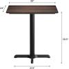 Flash Furniture Acadia 30″ x 24″ Indoor Dark Brown Tabletop with 22″ x 22″ Black Table Height X Base, Seamless TopGuard HPL Top and Edge(Dark Brown/Black Base)