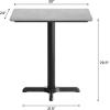 Flash Furniture Acadia 30″ x 24″ Indoor Dark Brown Tabletop with 22″ x 22″ Black Table Height X Base, Seamless TopGuard HPL Top and Edge(Gray Faux Concrete/Black Base)