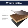 Flash Furniture Acadia 30″ x 24″ Indoor Gray Faux Concrete Tabletop with 18″ Round Black Bar Height Base, Seamless TopGuard HPL Top and Edge(Dark Brown/Black Base)
