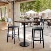 Flash Furniture Acadia 30″ x 24″ Indoor Gray Faux Concrete Tabletop with 18″ Round Black Bar Height Base, Seamless TopGuard HPL Top and Edge(Dark Brown/Black Base)