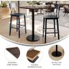 Flash Furniture Acadia 30″ x 24″ Indoor Gray Faux Concrete Tabletop with 18″ Round Black Bar Height Base, Seamless TopGuard HPL Top and Edge(Dark Brown/Black Base)