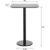Flash Furniture Acadia 30″ x 24″ Indoor Gray Faux Concrete Tabletop with 18″ Round Black Bar Height Base, Seamless TopGuard HPL Top and Edge(Gray Faux Concrete/Black Base)