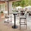 Flash Furniture Acadia 30″ x 24″ Indoor Gray Faux Concrete Tabletop with 18″ Round Black Bar Height Base, Seamless TopGuard HPL Top and Edge(Gray Faux Concrete/Black Base)