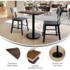 Flash Furniture Acadia 30″ x 24″ Indoor Gray Faux Concrete Tabletop with 18″ Round Black Table Height Base, Seamless TopGuard HPL Top and Edge(Dark Brown/Black Base)