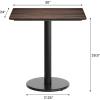 Flash Furniture Acadia 30″ x 24″ Indoor Gray Faux Concrete Tabletop with 18″ Round Black Table Height Base, Seamless TopGuard HPL Top and Edge(Dark Brown/Black Base)