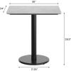 Flash Furniture Acadia 30″ x 24″ Indoor Gray Faux Concrete Tabletop with 18″ Round Black Table Height Base, Seamless TopGuard HPL Top and Edge(Gray Faux Concrete/Black Base)