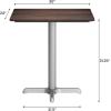 Flash Furniture Acadia 30×24 Round Indoor Outdoor Dark Brown Tabletop with 22″ x 22″ Silver X Base, Scratch, Heat & UV Resistant, Seamless TopGuard HPL Top and Edge(Dark Brown/Silver Base)
